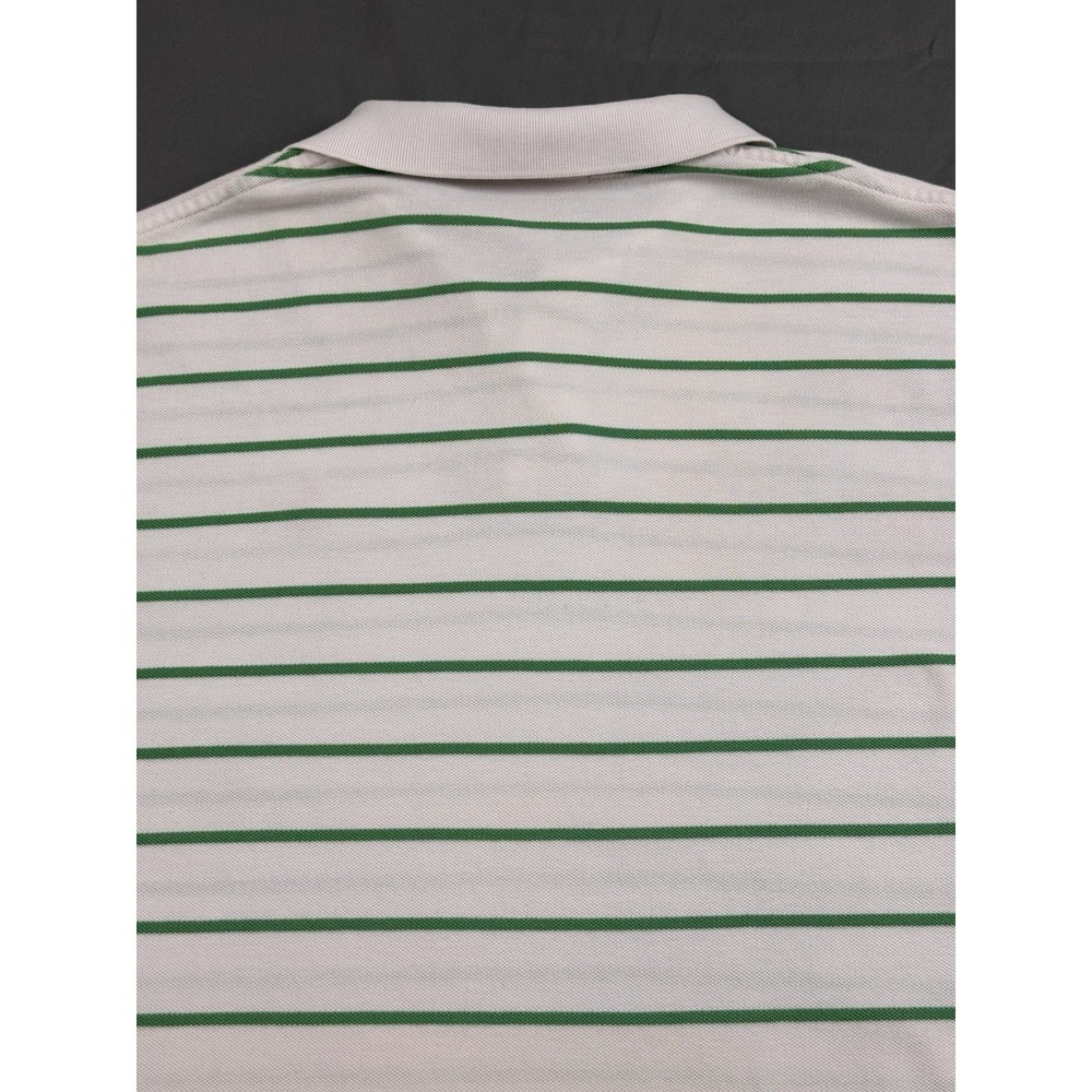 Polo Ralph Lauren Men's Green White Striped Polo Shirt XL Short Sleeve Pink Pony - Picture 13 of 13